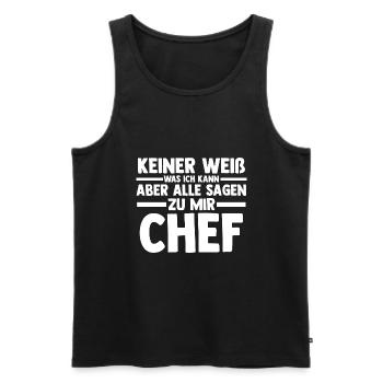 Arbeit Kollegen Büro Teamleiter Führungskraft Chef - Männer Premium Bio Tank Top - Schwarz - Vorne - Michal (187cm)