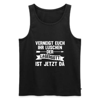 Lagergott Gabelstapler Logistiker Lagerist Stapler - Männer Premium Bio Tank Top - Schwarz - Vorne - Michal (187cm)