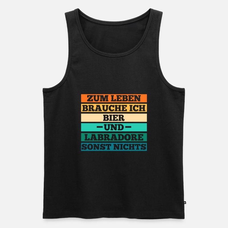 Bier Hund Labrador - Männer Premium Bio Tank Top - Schwarz
