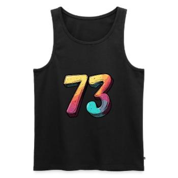 73 Numéro Coloré - Débardeur bio Premium Homme - noir - Devant - Michal (187cm)