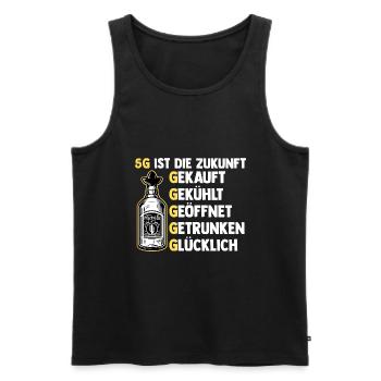 5G ist die Zukunft Tequila - Männer Premium Bio Tank Top - Schwarz - Vorne - Michal (187cm)