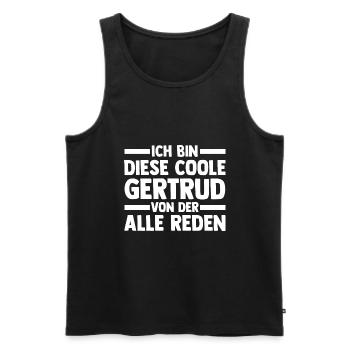 Gertrud - Männer Premium Bio Tank Top - Schwarz - Vorne - Michal (187cm)