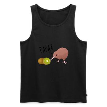 Kiwi Papa - Bist du's? - Männer Premium Bio Tank Top - Schwarz - Vorne - AI Model Male 178 light (178cm)
