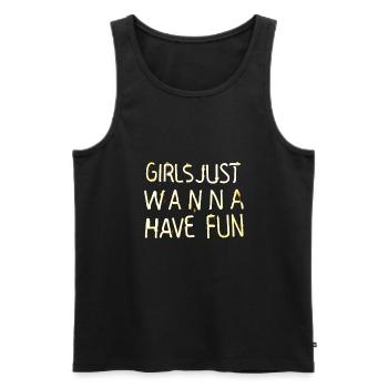 girl just wanna have fun - Männer Premium Bio Tank Top - Schwarz - Vorne - AI Model Male 178 light (178cm)