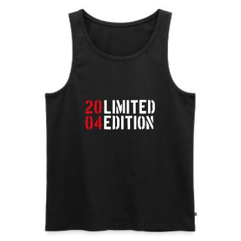 Limited Edition 2004 - 18. Geburtstag Typographie - Männer Premium Bio Tank Top - Schwarz - Vorne - Michal (187cm)