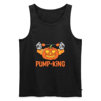Halloween Bodybuilder Citrouille - Débardeur bio Premium Homme - noir - Devant - Michal (187cm)