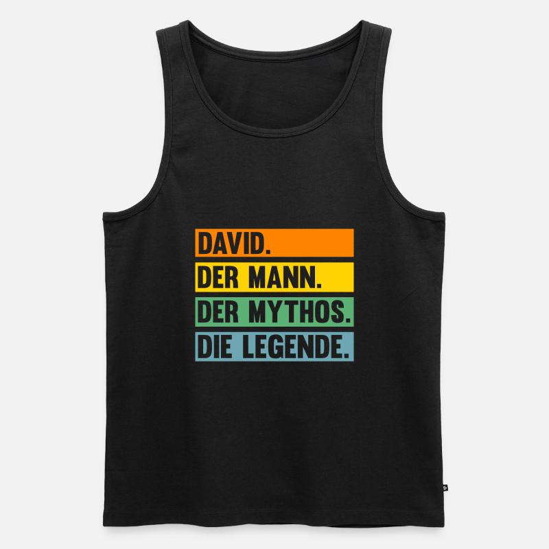 David - Männer Premium Bio Tank Top - Schwarz