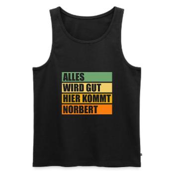 Norbert - Männer Premium Bio Tank Top - Schwarz - Vorne - Michal (187cm)