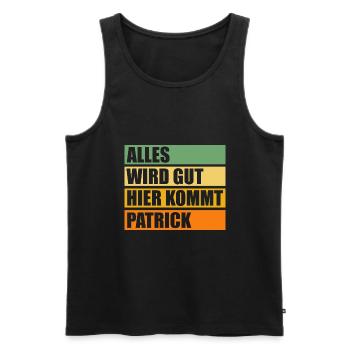 Patrick - Männer Premium Bio Tank Top - Schwarz - Vorne - AI Model Male 178 light (178cm)