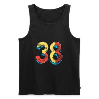 38 Nombre Coloré - Débardeur bio Premium Homme - noir - Devant - Michal (187cm)
