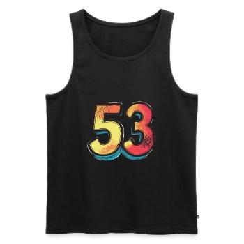 53 Number Colorful - Men's Premium Organic Tank Top - black - Front - Michal (187cm)