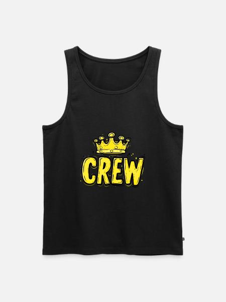 Crew Krone - Männer Premium Bio Tank Top - Schwarz