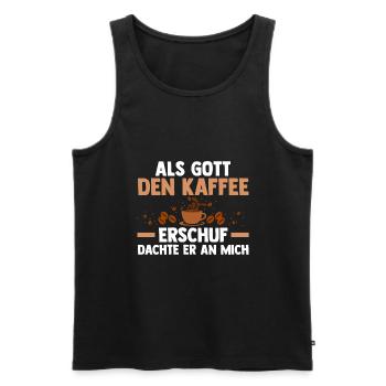 Als Gott Den Kaffee Erschuf Dachte Er An Mich - Männer Premium Bio Tank Top - Schwarz - Vorne - Michal (187cm)