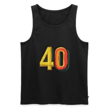40 Nombre Coloré - Débardeur bio Premium Homme - noir - Devant - Michal (187cm)