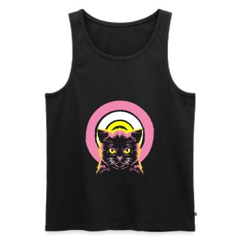 Cat silhouette | Colors can be changed - Men's Premium Organic Tank Top - black - Front - Michal (187cm)