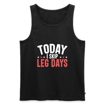 Aujourd’hui, je saute les jours des jambes - Débardeur bio Premium Homme - noir - Devant - Michal (187cm)