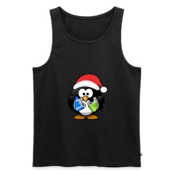 noël pingouin - Débardeur bio Premium Homme - noir - Devant - Michal (187cm)