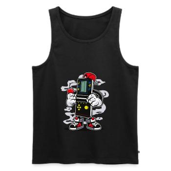 Zocker BOY - bande dessinée comique motif de personnage de dessin animé - Débardeur bio Premium Homme - noir - Devant - AI Model Male 178 light (178cm)