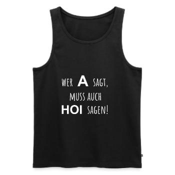 AHOY - Men's Premium Organic Tank Top - black - Front - Michal (187cm)