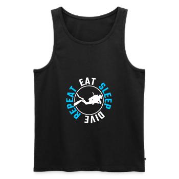 Eat Sleep Dive Repeat Diving Gift - Men's Premium Organic Tank Top - black - Front - Michal (187cm)