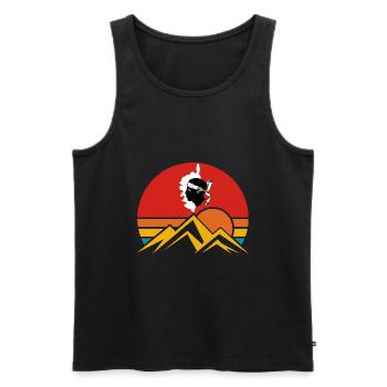 Insel Corsica mit Sonnenuntergang und Berge France - Männer Premium Bio Tank Top - Schwarz - Vorne - AI Model Male 178 light (178cm)