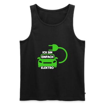Ich bin einfach Elektro lustige Elektroauto Spruch - Männer Premium Bio Tank Top - Schwarz - Vorne - Michal (187cm)