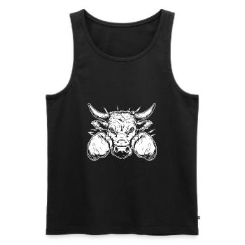 Bull Bull Boxer Boxe MMA Arts Martiaux - Débardeur bio Premium Homme - noir - Devant - Michal (187cm)