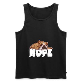 Chien paresseux Nope Bulldog - Débardeur bio Premium Homme - noir - Devant - Michal (187cm)