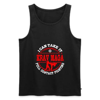 Krav Maga Geschenkidee - Männer Premium Bio Tank Top - Schwarz - Vorne - Michal (187cm)