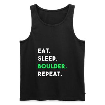 MANGER RÉPÉTITION BOULDER SLEEP - Débardeur bio Premium Homme - noir - Devant - Michal (187cm)