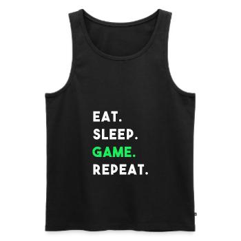 EAT SLEEP GAME REPEAT - Men's Premium Organic Tank Top - black - Front - AI Model Male 178 light (178cm)