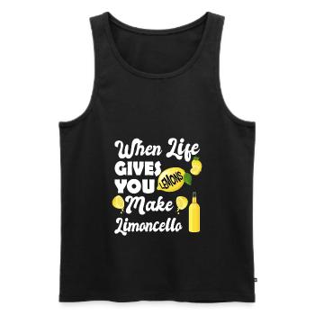 Si la vie vous donne des citrons, faites Limoncello - Débardeur bio Premium Homme - noir - Devant - AI Model Male 178 light (178cm)