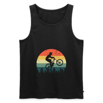 CHEMISE DE VÉLO DE MONTAGNE VTT VÉLO DE MONTAGNE - Débardeur bio Premium Homme - noir - Devant - Michal (187cm)