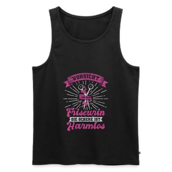 Friseurin Harmlos - Männer Premium Bio Tank Top - Schwarz - Vorne - Michal (187cm)