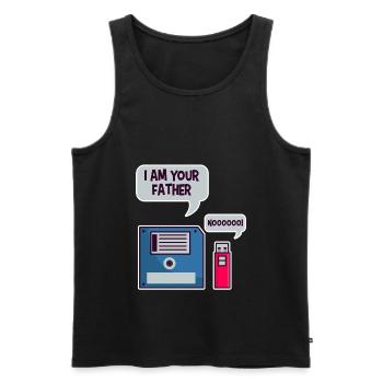 USB Floppy Disk Geek Shirt Computer Nerd lustig - Männer Premium Bio Tank Top - Schwarz - Vorne - AI Model Male 178 light (178cm)