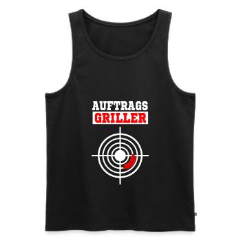 "Auftragsgriller" grillen lustiger Grillspruch - Männer Premium Bio Tank Top - Schwarz - Vorne - Michal (187cm)