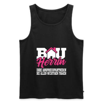 Bauherrin Shirt Geschenk für Bauherrin Hausbau - Männer Premium Bio Tank Top - Schwarz - Vorne - Michal (187cm)