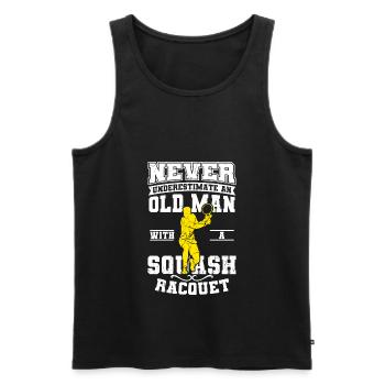 Squash Spieler Alter Mann - Männer Premium Bio Tank Top - Schwarz - Vorne - Michal (187cm)