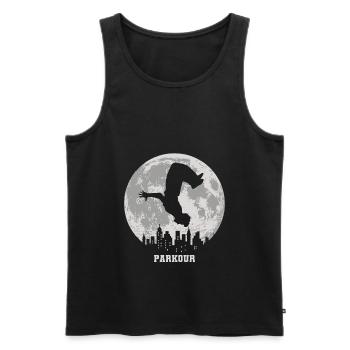 Parkour freerunning parkour runner idée cadeau - Débardeur bio Premium Homme - noir - Devant - Michal (187cm)