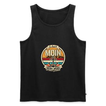 Es heißt Moin - Gesabbel Norddeutschland Norden - Männer Premium Bio Tank Top - Schwarz - Vorne - Michal (187cm)