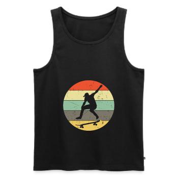 Retro skateboarding - skateboarder - Men's Premium Organic Tank Top - black - Front - Michal (187cm)