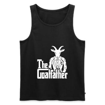 Les amoureux des chèvres Goatfather - Débardeur bio Premium Homme - noir - Devant - Michal (187cm)