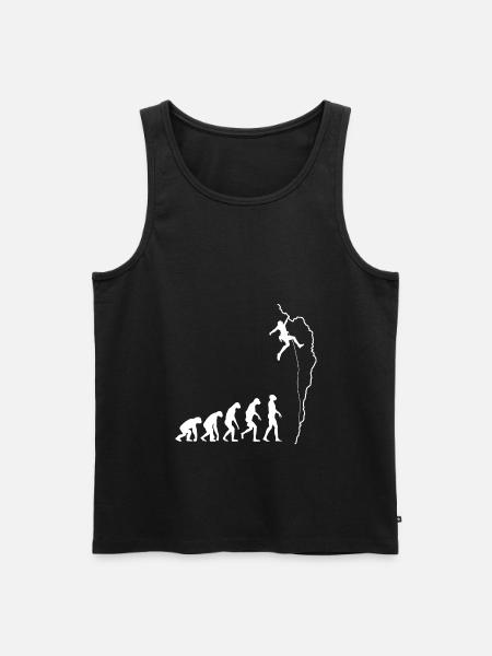 Klimmen evolutie klimmende klimmer geschenk - Mannen Premium Bio Tanktop - zwart