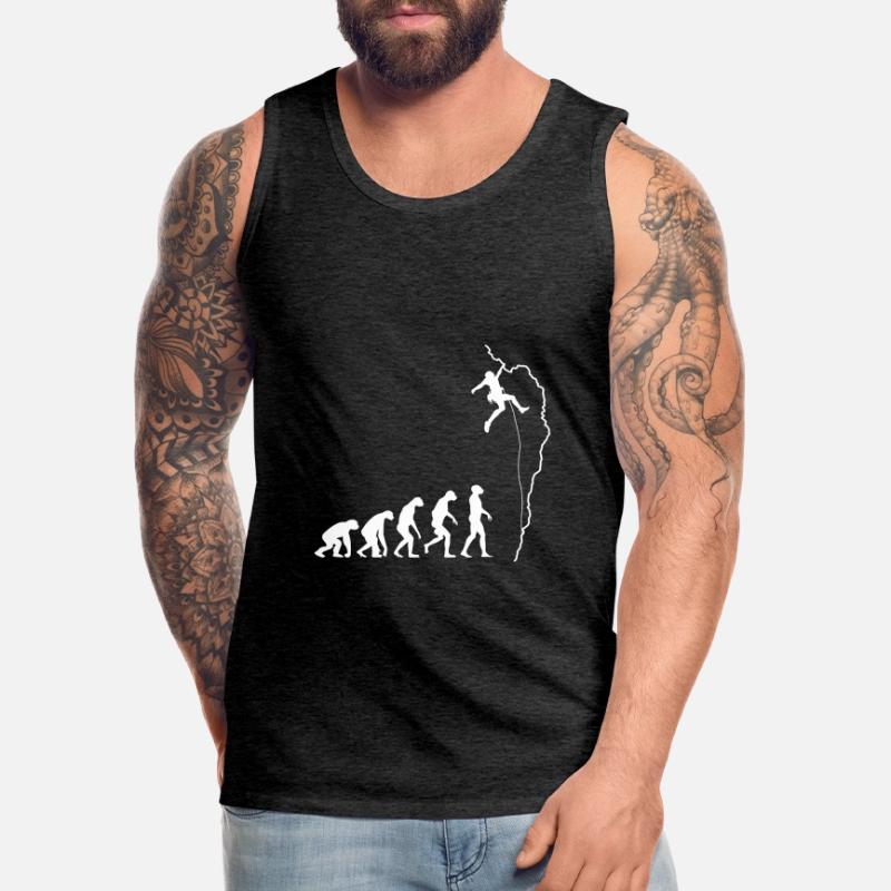 Klettern Evolution Bouldern Kletterer Geschenk Männer Premium Bio Tank Top