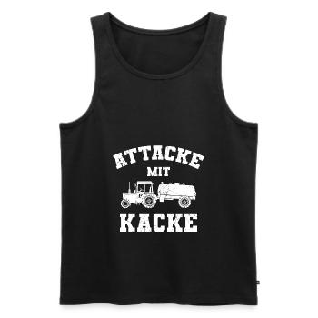 Traktor Attacke mit Kacke Landwirt Bauer - Männer Premium Bio Tank Top - Schwarz - Vorne - Michal (187cm)