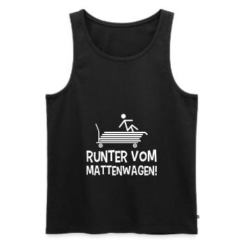 Runter vom Mattenwagen Sportlehrer Schule Geschenk - Männer Premium Bio Tank Top - Schwarz - Vorne - Michal (187cm)