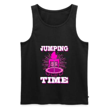 Jumping Trampolin Trendsport Fitness Sport Hüpfen - Männer Premium Bio Tank Top - Schwarz - Vorne - AI Model Male 178 light (178cm)