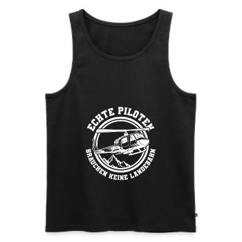 Helikopter Helicopter Hubschrauber Pilot lustig - Männer Premium Bio Tank Top - Schwarz - Vorne - Michal (187cm)
