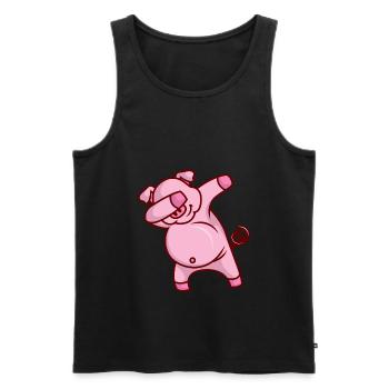 Dabbing Pig Dab Sau Children's Gift Idea - Men's Premium Organic Tank Top - black - Front - AI Model Male 178 light (178cm)