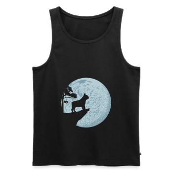 Amoureux des chiens bouledogue français pleine lune - Débardeur bio Premium Homme - noir - Devant - Michal (187cm)